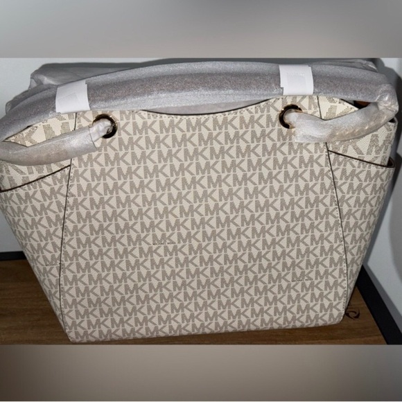 Michael Kors Tan and Brown Logo Tote - Picture 6 of 8